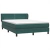 vidaXL Cama com molas/colch&atilde;o 140x220 cm veludo verde-escuro