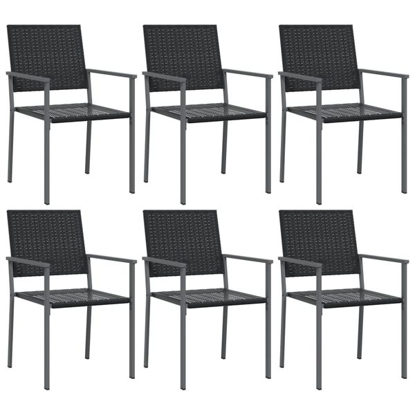 vidaXL 7 pcs conjunto de jantar p/ jardim vime PE e a&ccedil;o