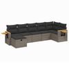 vidaXL 7 pcs conjunto sof&aacute;s p/ jardim c/ almofad&otilde;es vime PE cinzento