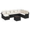 vidaXL Conjunto de Sof&aacute; de Jardim 9 unid. Preto vime PE