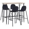 vidaXL 5 pcs conjunto de bar tecido preto