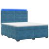 vidaXL Cama box spring com colch&atilde;o Azul 140 x 200 cm Veludo