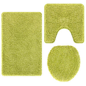 vidaXL Conjunto de Tapetes de Banho Antiderrapantes 3 pcs Verde PP