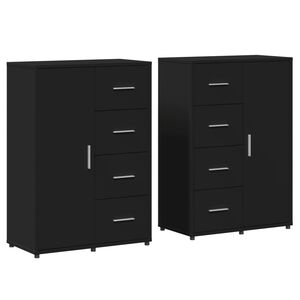 vidaXL Aparadores 2 pcs 60x31x84 cm derivados de madeira preto