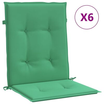 vidaXL Almofadões lombares p/ cadeiras de jardim 6pcs oxford verde