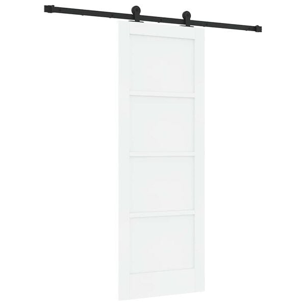 vidaXL Porta Deslizante Branco e Preto 73,5 x 198,5 cm