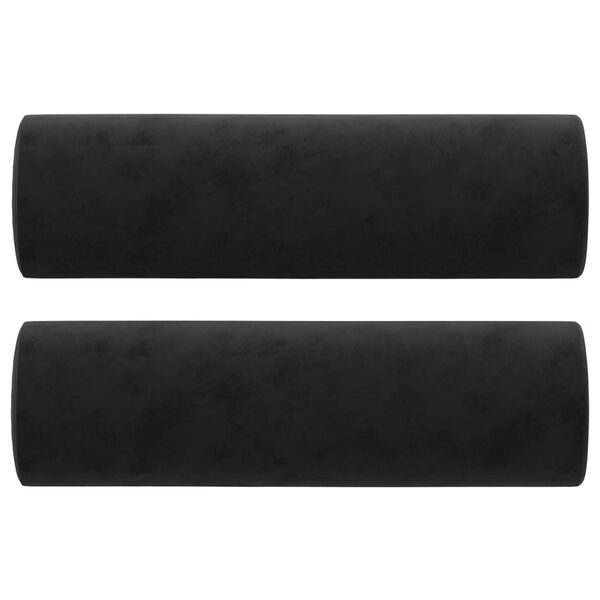 vidaXL Almofadas decorativas 2 pcs Ø15x50 cm veludo preto