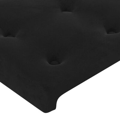 vidaXL Cabeceira de cama c/ abas veludo 183x16x118/128 cm preto