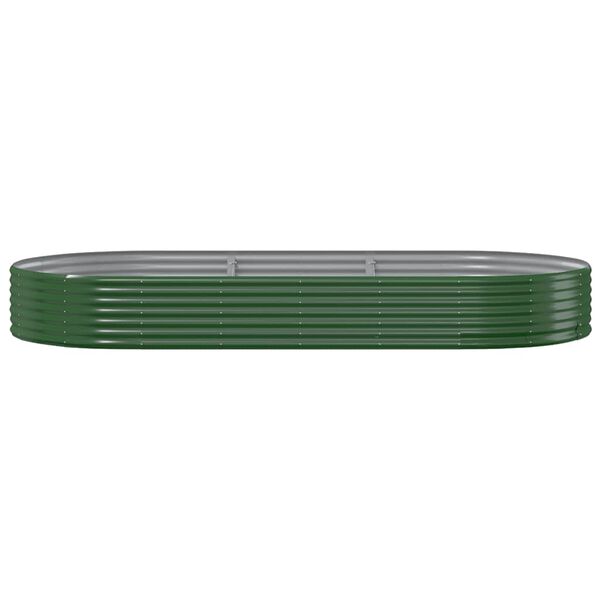 vidaXL Canteiro elevado jardim 296x140x36 cm a&ccedil;o galvanizado verde