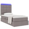 vidaXL Cama com arruma&ccedil;&atilde;o e LED Cinzento-acastanhado 90 x 190 cm
