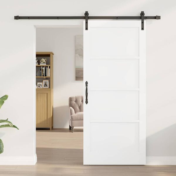 vidaXL Porta Deslizante Branco e Preto 86 x 198,5 cm