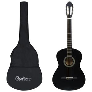 vidaXL Guitarra cl&aacute;ssica para iniciantes com saco 4/4 39" preto