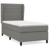 vidaXL Cama com molas/colch&atilde;o 90x200 cm tecido cinzento-escuro