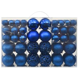 vidaXL Conjunto de bolas de natal 100 pcs azul
