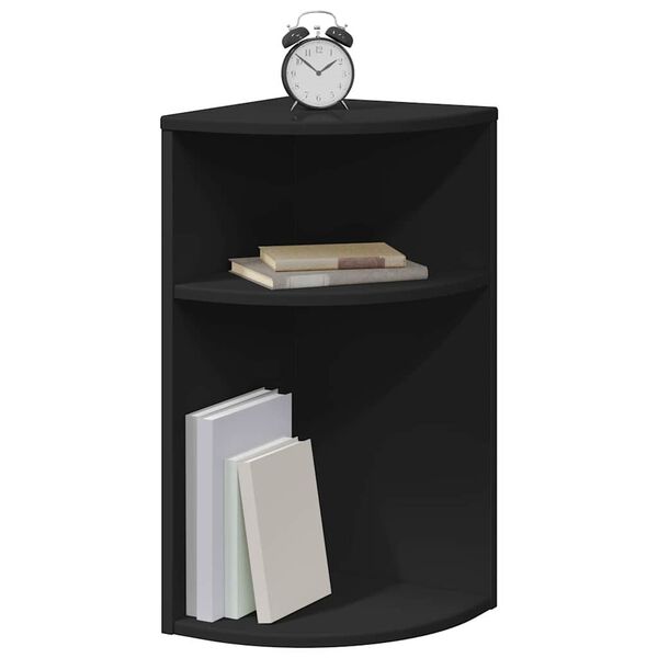 vidaXL Mesa de apoio Preto 29,6 x 29,6 x 60 cm Madeira processada