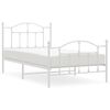 vidaXL Estrutura de cama com cabeceira e p&eacute;s 100x190 cm metal branco