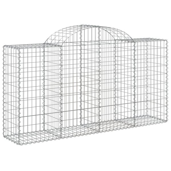vidaXL Cestos gabião arqueados 50 pcs 200x50x100/120 ferro galvanizado