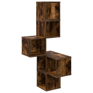 vidaXL Estante de Canto de Parede Carvalho Fumado 48 x 48 x 120 cm