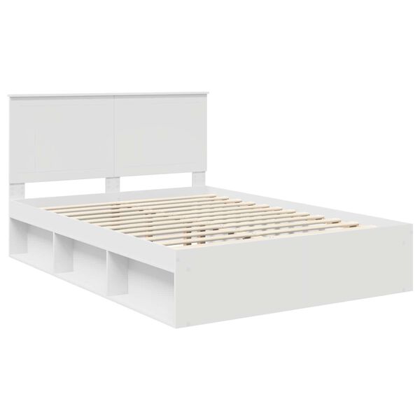 vidaXL Estrutura da Cama com cabeceira Branco 135 x 190 cm