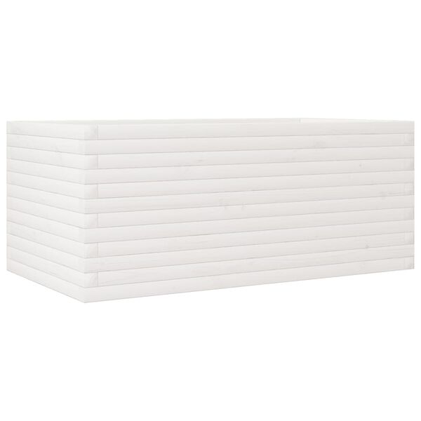 vidaXL Vaso/floreira de jardim 110x60x45,5 cm pinho maci&ccedil;o branco