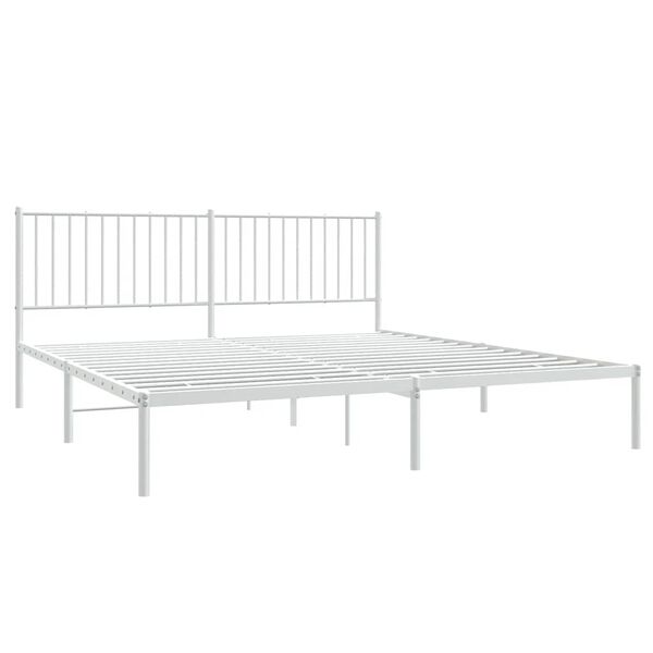vidaXL Estrutura de cama com cabeceira 183x213 cm metal branco