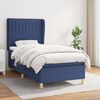 vidaXL Cama com molas/colch&atilde;o 90x190 cm tecido azul