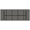 vidaXL Mesa de jardim com tampo de vidro 240x90x75 cm vime PE preto