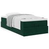 vidaXL Estrutura cama otomana colch&atilde;o 80x200 cm veludo verde escuro