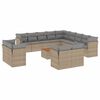 vidaXL 14 pcs conjunto de sof&aacute;s p/ jardim com almofad&otilde;es vime PE bege