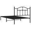 vidaXL Estrutura de cama com cabeceira 100x200 cm metal preto