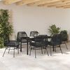 vidaXL Conjunto de Jantar para Jardim com almofada 7 pcs Preto vime PE
