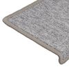 vidaXL Tapetes de escada 15 peças 65x21x4 cm cinza claro com borda retangular