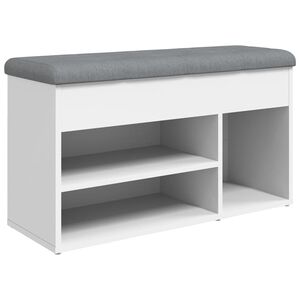 vidaXL Banco para sapatos branco 82x32x45,5 cm madeira projetada