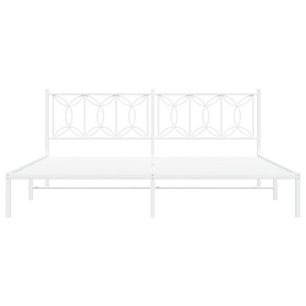 vidaXL Estrutura de cama com cabeceira 193x203 cm metal branco