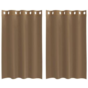 vidaXL Cortinas de voile com ilh&oacute;s 2 pcs castanho-claro