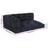 vidaXL Travesseiro para Sof&aacute; Pallet 3 pcs Antracite 120 x 80 x 38 cm