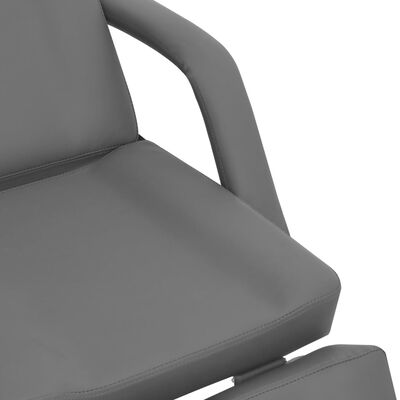 vidaXL Cadeira de esteticista couro artificial 180x62x78 cm cinzento