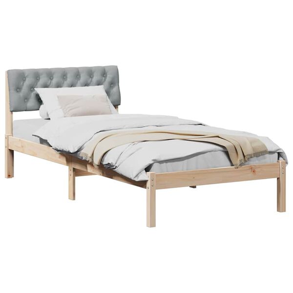 vidaXL Estrutura da cama Marrom e cinza claro 90 x 190 cm