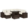 vidaXL 8 pcs conjunto sof&aacute;s de jardim c/ almofad&otilde;es vime PE castanho