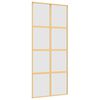 vidaXL Porta deslizante 90x205 cm vidro ESG fosco/alum&iacute;nio dourado