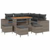 vidaXL Conjunto de Sof&aacute; de Jardim 9 unid. Cinzeto vime PE