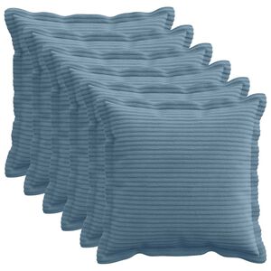 vidaXL Capa almofada 6 unid. HOUTEN Azul 30 x 30 cm cord&atilde;o