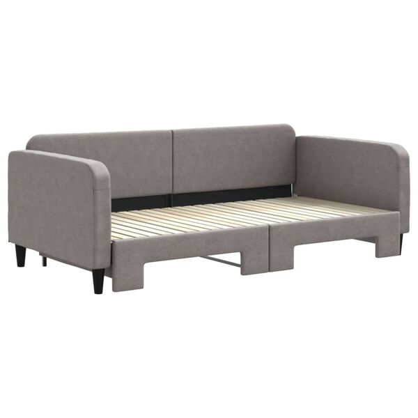 vidaXL Sof&aacute;-cama com gavet&atilde;o 100x200 cm tecido cinzento-acastanhado