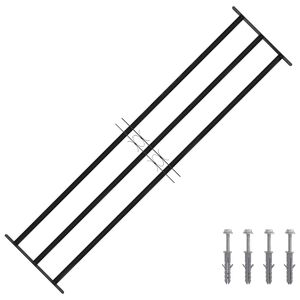 vidaXL Grelha de Janela Preto 174 x 45 cm A&ccedil;o revestido a p&oacute;