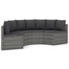 vidaXL 4 pcs conjunto sof&aacute;s de jardim c/ almofad&otilde;es vime PE cinzento