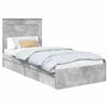 vidaXL Cama com Armazenamento Cinzento 100 x 200 cm Madeira processada