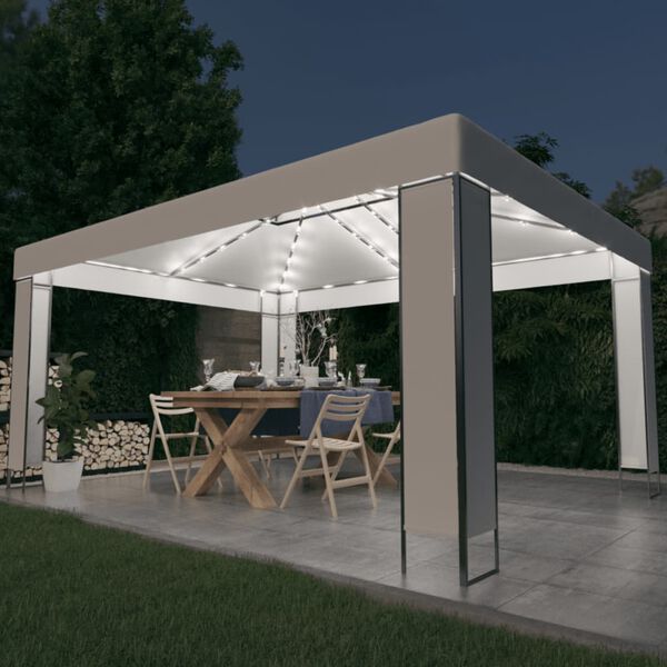 vidaXL Gazebo com cord&otilde;es de luzes LED 3x4 m branco