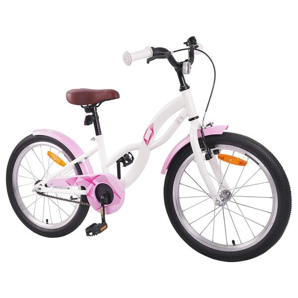 vidaXL Bicicleta Infantil 18 Polegadas para 5-7 anos Branco