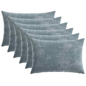 vidaXL Almofada HEERLEN 6 unid. Azul-Claro Tecido Chenille