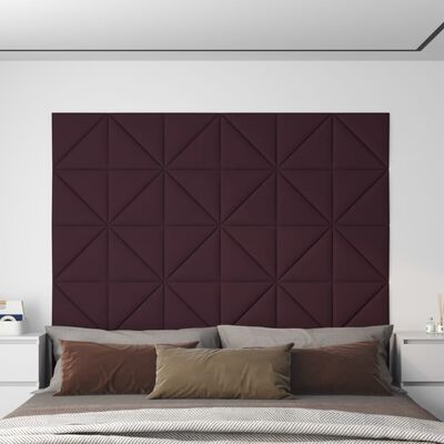 vidaXL Painel de parede 12 pcs 30x30 cm tecido 0,54 m² roxo